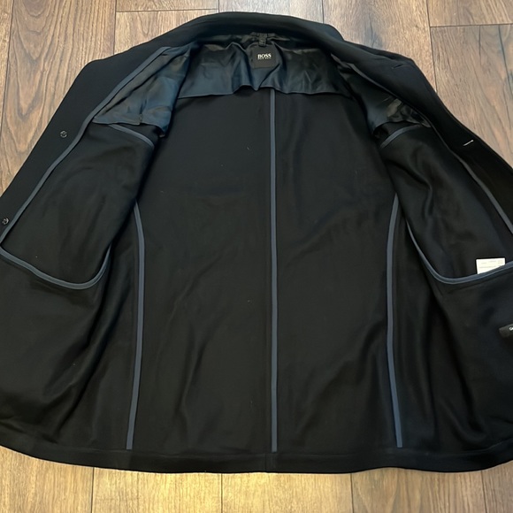 Hugo Boss mens button up wool/cashmere black coat 42R - Picture 10 of 13